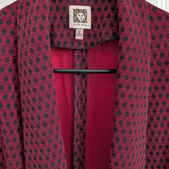 Anne Klein Red and Black Patterned Blazer - Picture 4 of 5